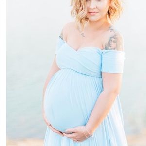 Blue maternity dress j and L designs